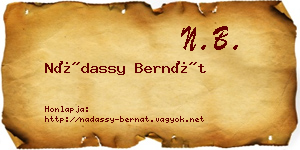 Nádassy Bernát névjegykártya